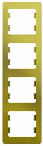 Рамка вертикальная Systeme Electric Glossa 4-м. фисташковый картинка